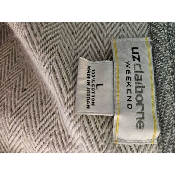 Liz Claiborne Weekend long gray speckled sweatshirt. Size L. - Picture 3 of 4